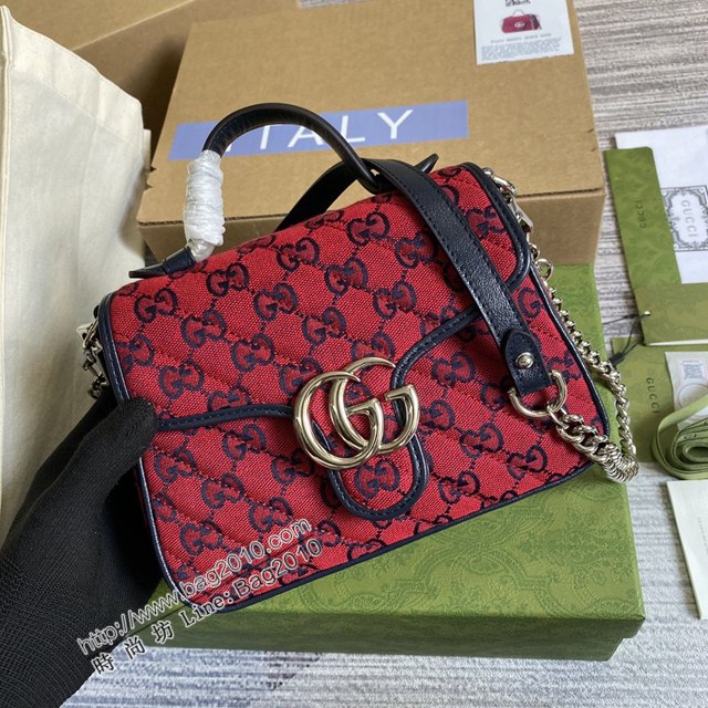 Gucci新款包包 古馳GGMarmont系列手提包 背面配以心形圖案 Gucci鏈條單肩斜挎包 583571  ydg3251